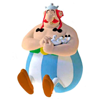 FIGURA OBELIX SENTADO HUCHA 17CM