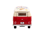 COCHE METALICO CARAVANA HIPPIE ROJA