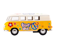 COCHE METALICO CARAVANA HIPPIE AMARILLA