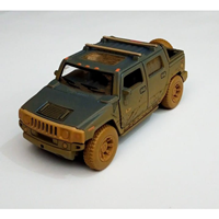 COCHE METALICO HUMMER BARRO VERDE MILITAR