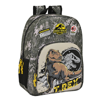 Mochila De 33 Cm Adapt.Carro Jurassic World "Warning" 33X42X14Cm