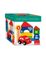 Goula construcción de madera 26 piezas en caja 