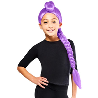 Peluca de pelo sintético largo de K-Pop, lila