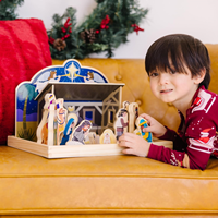 juego de pesebre de madera