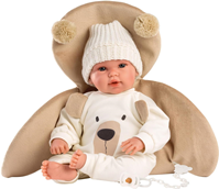 Muñeco Recien Nacido Lloron Osito Marron 36 cm Incluye el chupete.Cuerpo tela