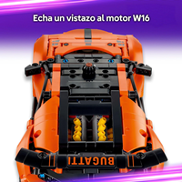 LEGO Technic Hipercoche Bugatti Chiron Pur Sport -  Coche de Carreras con Motor W16, Dirección y Puertas Que Se Abren 