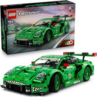 LEGO Technic Coche Porsche 911 GT3 R Rexy AO Racing  con Motor de 6 Cilindros, Tracción Trasera y Diseño de Dinosaurio T-Rex 