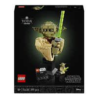 LEGO Star Wars 75438 Yoda Bust - Display Model Kit for Adults w/Green Lightsaber & Collectible Jedi Master Minifigure 