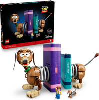 LEGO 43301 Disney y Pixar Toy Story: Sujetalibros de Slinky  Dachshund  - Minifigura de Woody y Figura de Perro Salchicha  