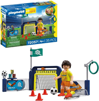 Estación de Entrenamiento de fútbol | Campo de Entrenamiento con Pared de GOL y Mecanismo de Tiro PLAYMOBIL 72057