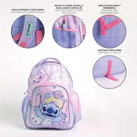 Mochila Escolar Mediana 42 Cm Stitch Medidas 32.0x42.0x20.0 cm