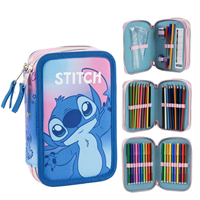 Plumier 3 CREMALLERAS con accesorios stitch