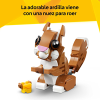 LEGO Creator 31382  3 EN 1 Figuras de Animales Transformables en Ardilla, Pato y Perro de Juguete 