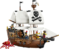 LEGO 31387  Creator 3 en 1 Barco Pirata Clásico de Juguete – Maqueta Transformable en Castillo o 2 Barcos Gemelos