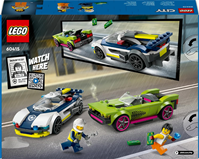 LEGO 60415 City Coche de Policía y Potente Deportivo, Vehículo de Emergencia de Juguete
