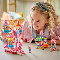 LEGO 42700 Friends Noria: Cupcakes y Golosinas – Juguete Interactivo con Juegos de Feria, Atracciones, 3 Mini Muñecos y Accesorios –
