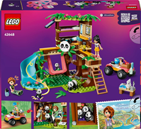 LEGO 42648 Friends Cuidado Animal en el Refugio para Pandas - Casa Árbol con 2 Mini Muñecas, Quad de Juguete y 3 Figuras de Osos Panda 