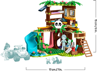 LEGO 42648 Friends Cuidado Animal en el Refugio para Pandas - Casa Árbol con 2 Mini Muñecas, Quad de Juguete y 3 Figuras de Osos Panda 