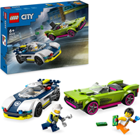 LEGO 60415 City Coche de Policía y Potente Deportivo, Vehículo de Emergencia de Juguete