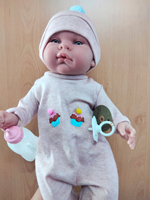 BEBE PESO REAL 45CM BODY ROSA C/BIBERON Y CHUPETE